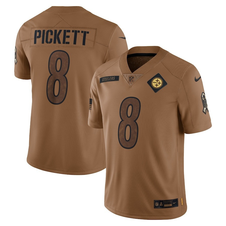 Kenny Pickett 8 Pittsburgh Steelers 2023 Salute To Service Limited Jersey - Brown - myjerseyhub