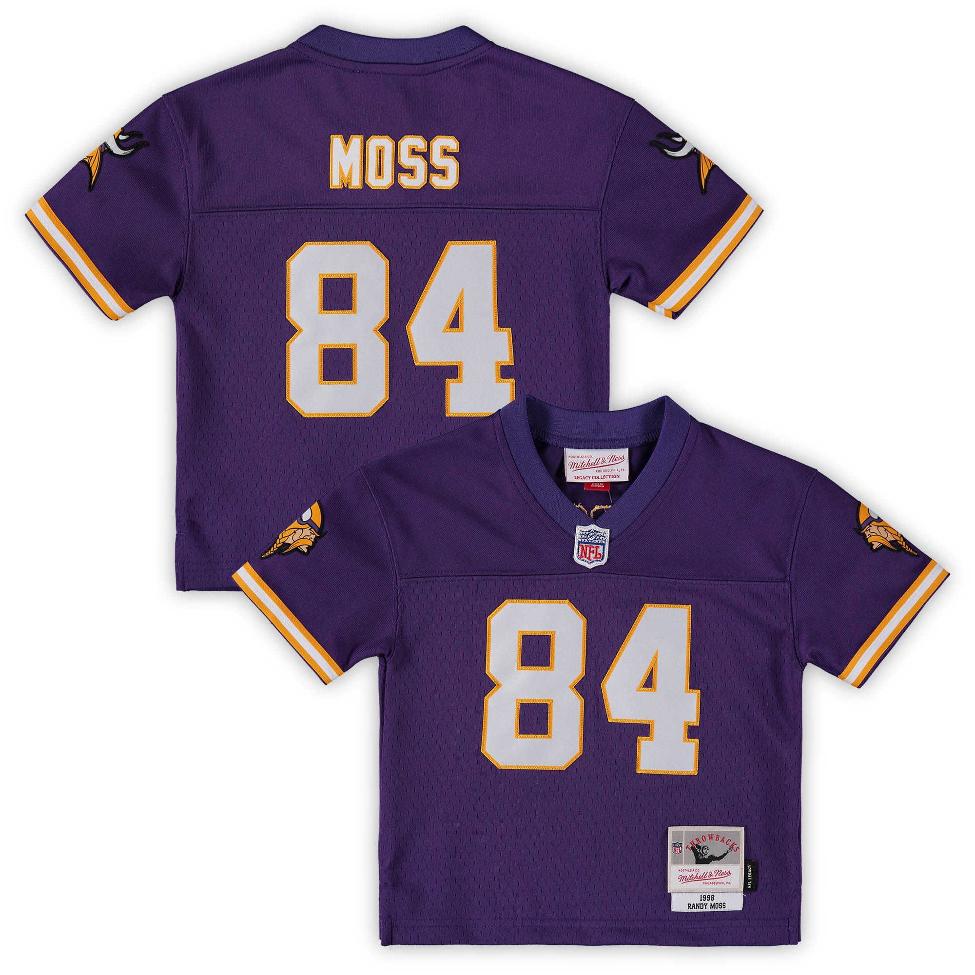 Randy Moss Minnesota Vikings Mitchell & Ness Toddler 1998 Retired Legacy Jersey - Purple - myjerseyhub