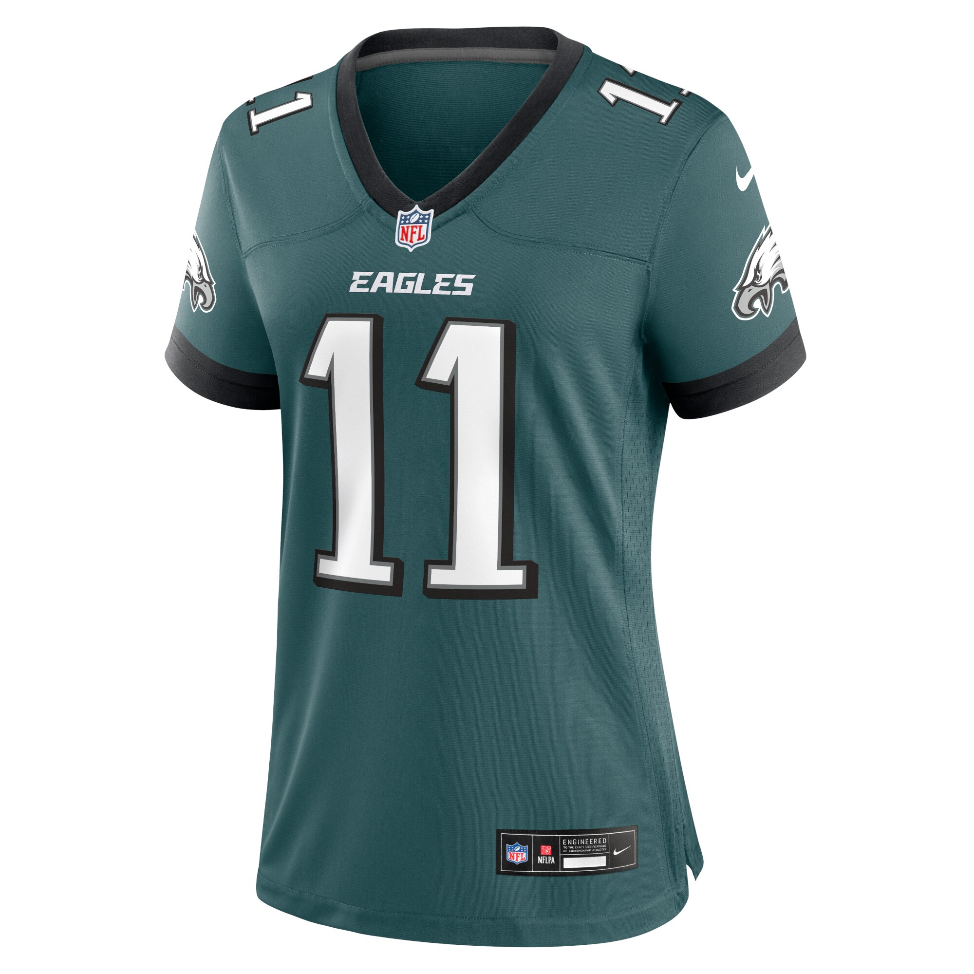 A.J. Brown Philadelphia Eagles Women's Team Game Jersey - Midnight Green - myjerseyhub