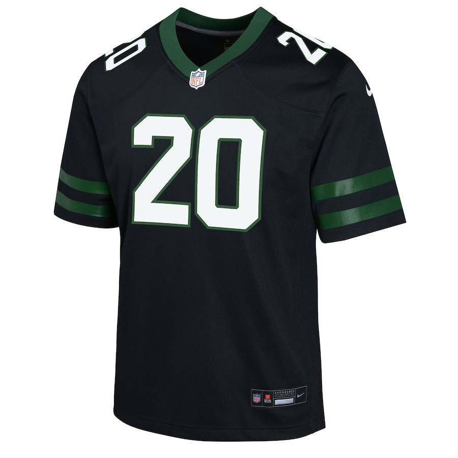 Breece Hall 20 New York Jets Alternate Game YOUTH Jersey - Legacy Black - myjerseyhub