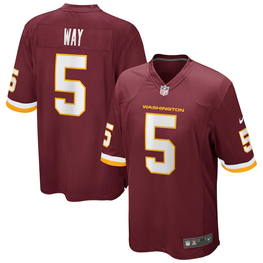 Tress Way 5 Washington Commanders Football Team Men Game Jersey - Burgundy - myjerseyhub