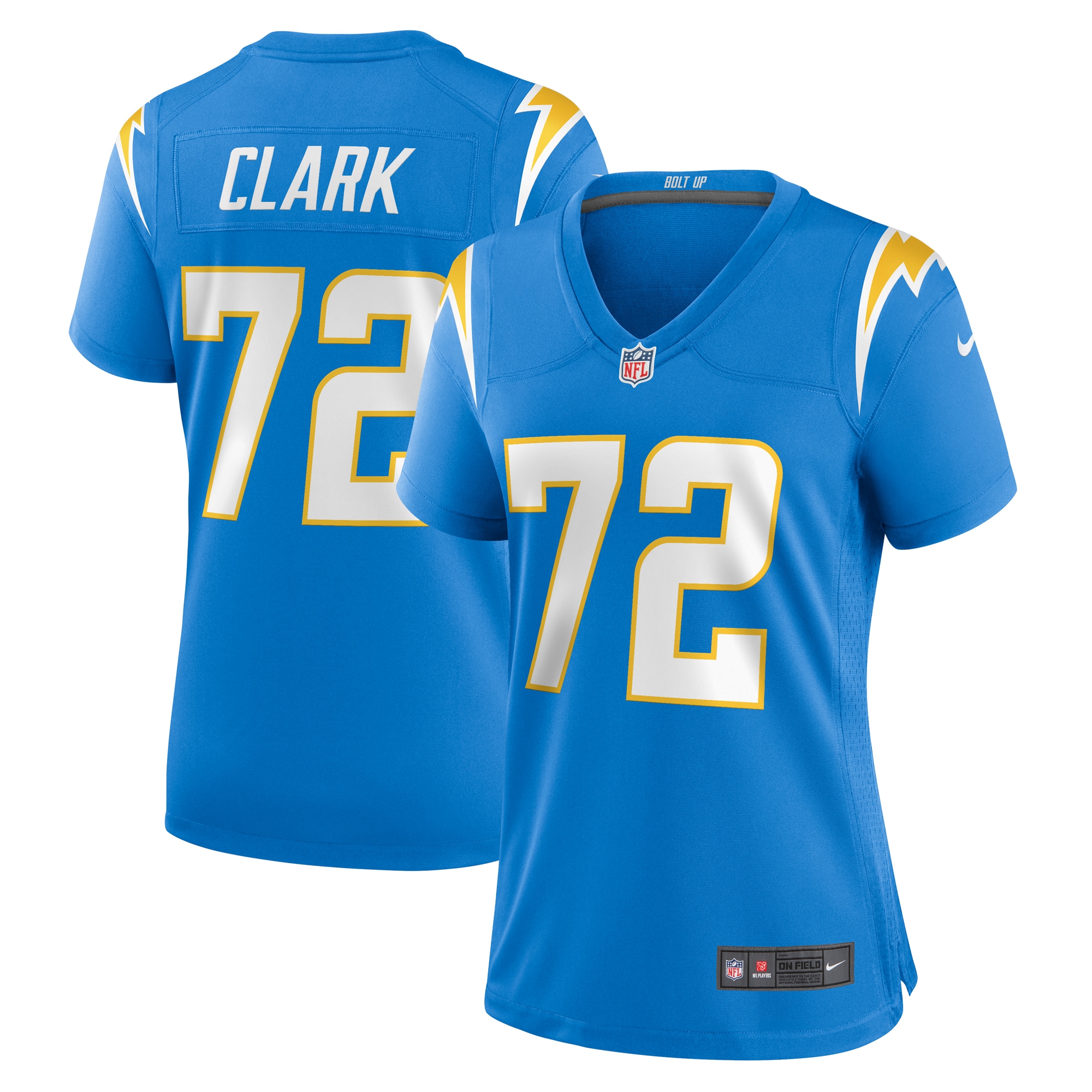 Jerrod Clark Los Angeles Chargers Women's Team Game Jersey - Powder Blue - myjerseyhub