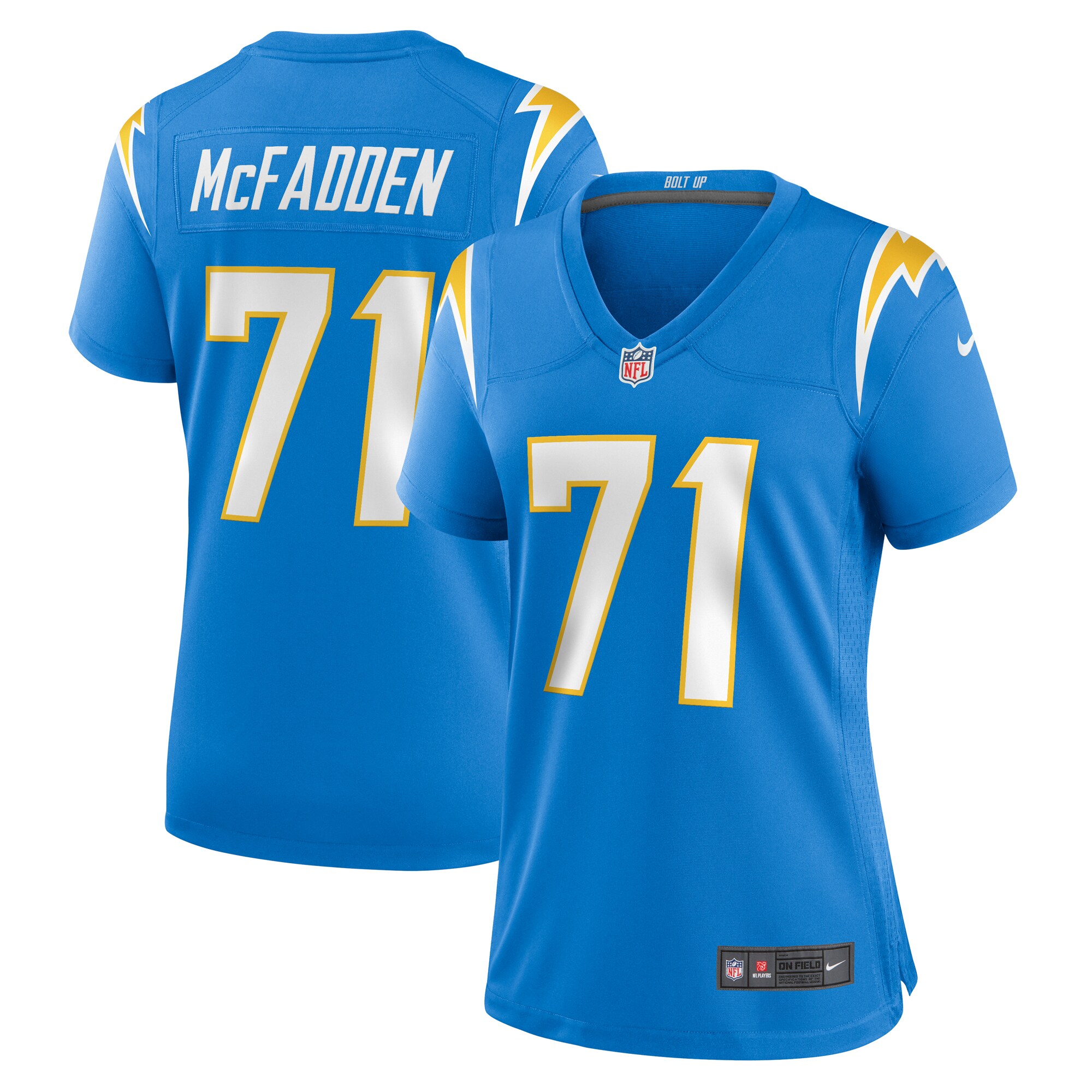 Jordan McFadden Los Angeles Chargers Women's Team Game Jersey - Powder Blue - myjerseyhub