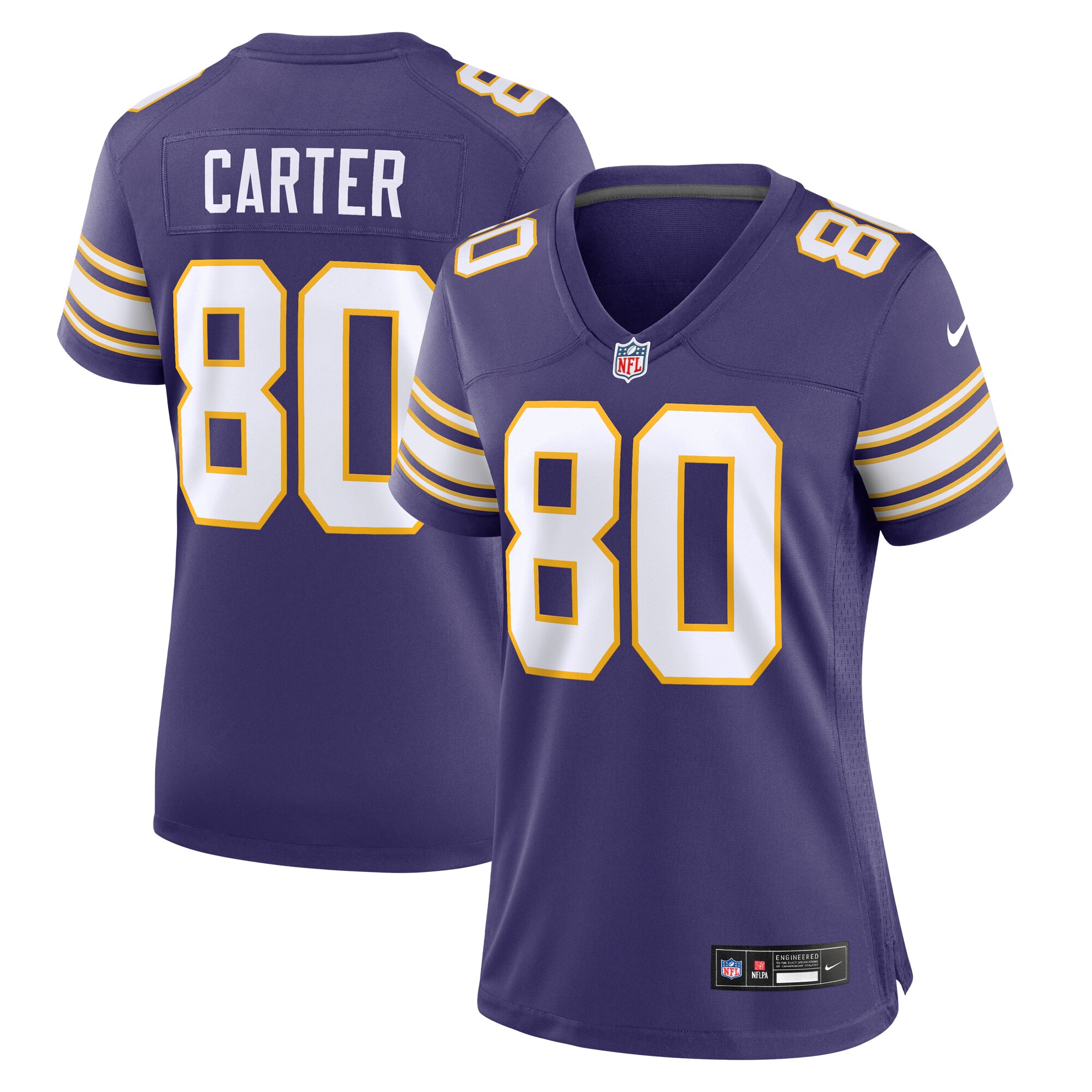 Cris Carter Minnesota Vikings Women's Classic Retired Player Game Jersey - Purple - myjerseyhub