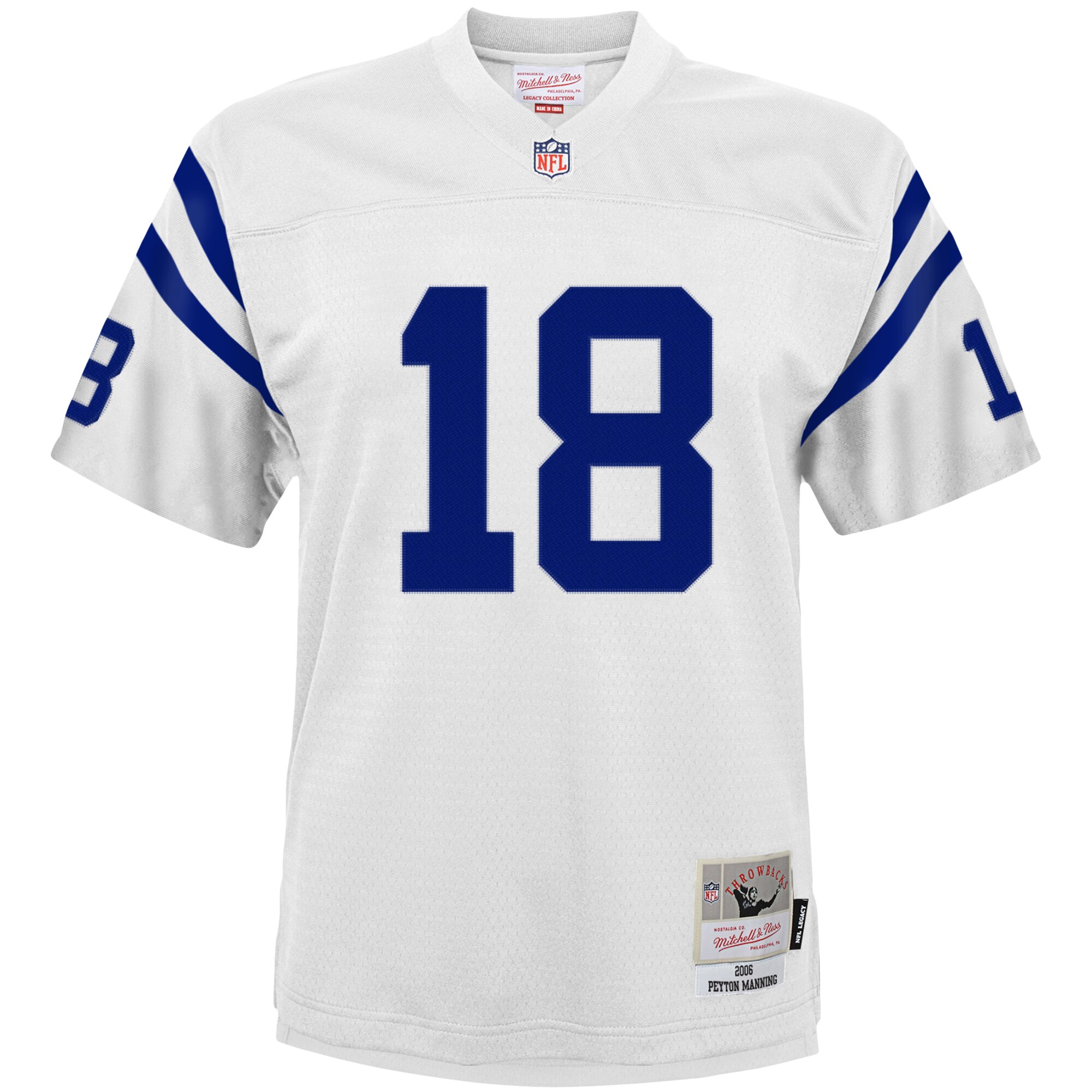 Peyton Manning Indianapolis Colts Mitchell & Ness Youth 2006 Retired Player Legacy Jersey - White - myjerseyhub
