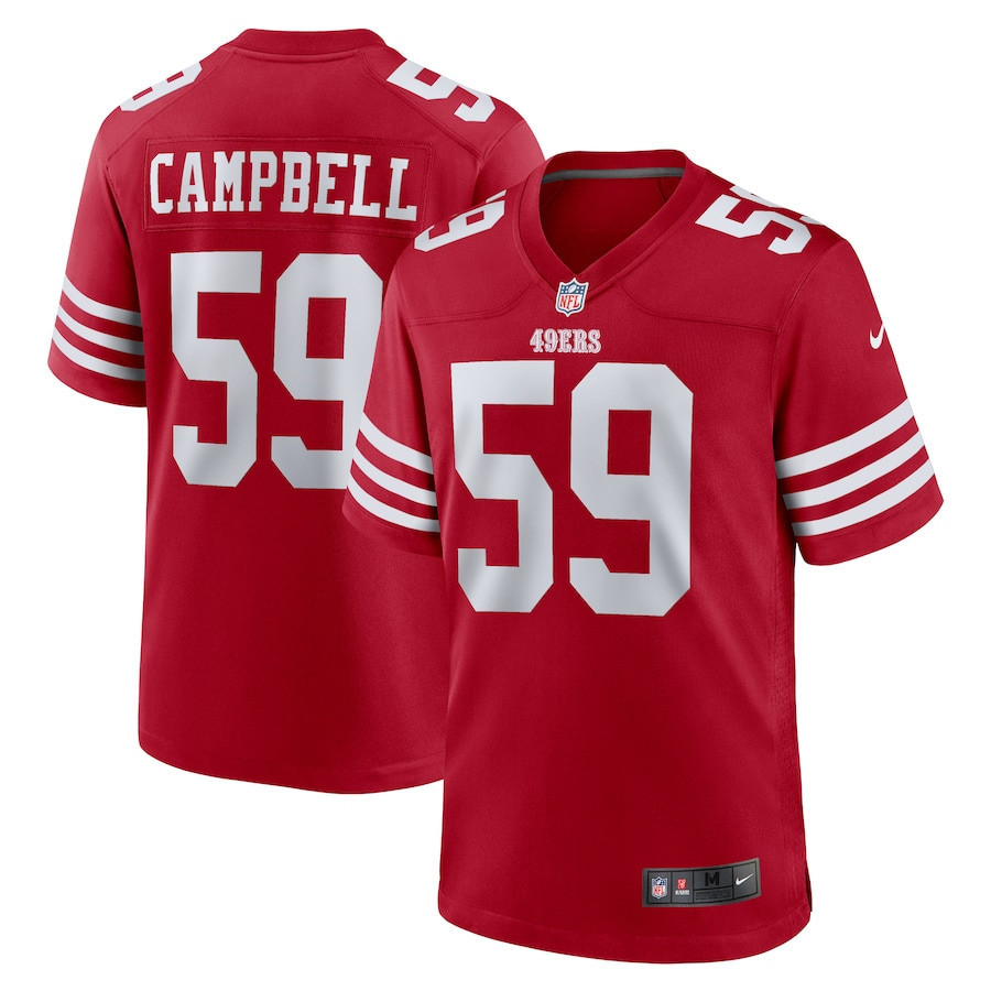 De'Vondre Campbell 59 San Francisco 49ers Team Game Men Jersey - Scarlet - myjerseyhub