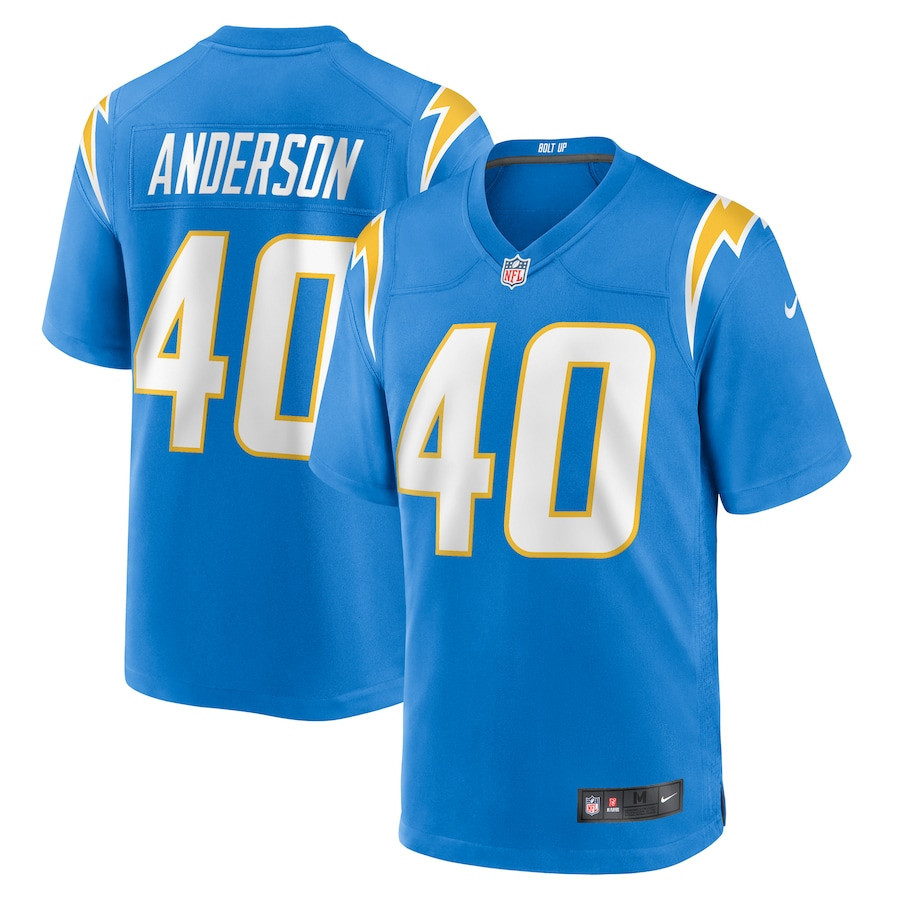 Stephen Anderson 40 Los Angeles Chargers Game Men Jersey - Powder Blue - myjerseyhub