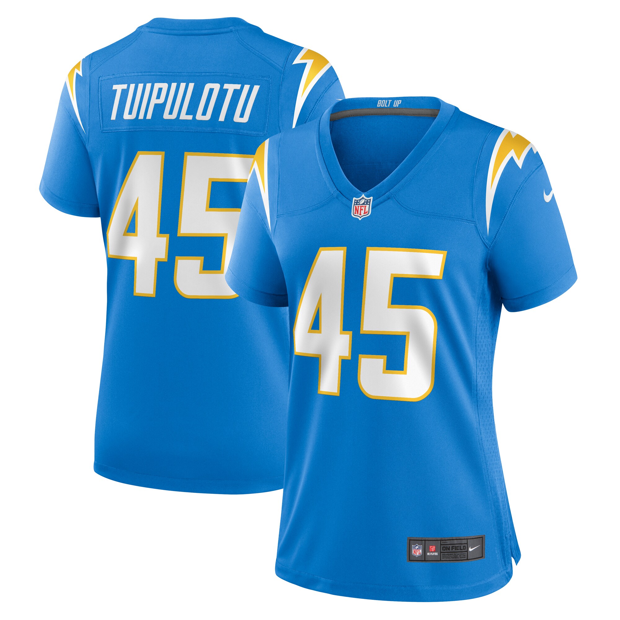 Tuli Tuipulotu Los Angeles Chargers Women's Team Game Jersey - Powder Blue - myjerseyhub