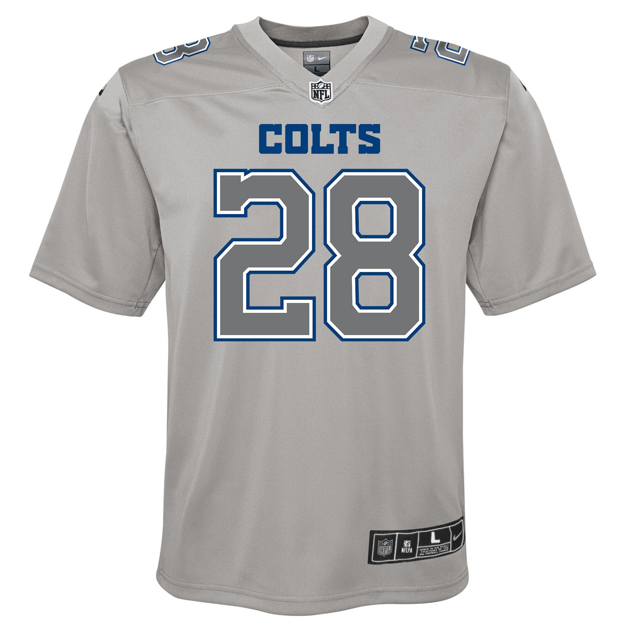 Jonathan Taylor Indianapolis Colts Youth Atmosphere Game Jersey - Gray - myjerseyhub
