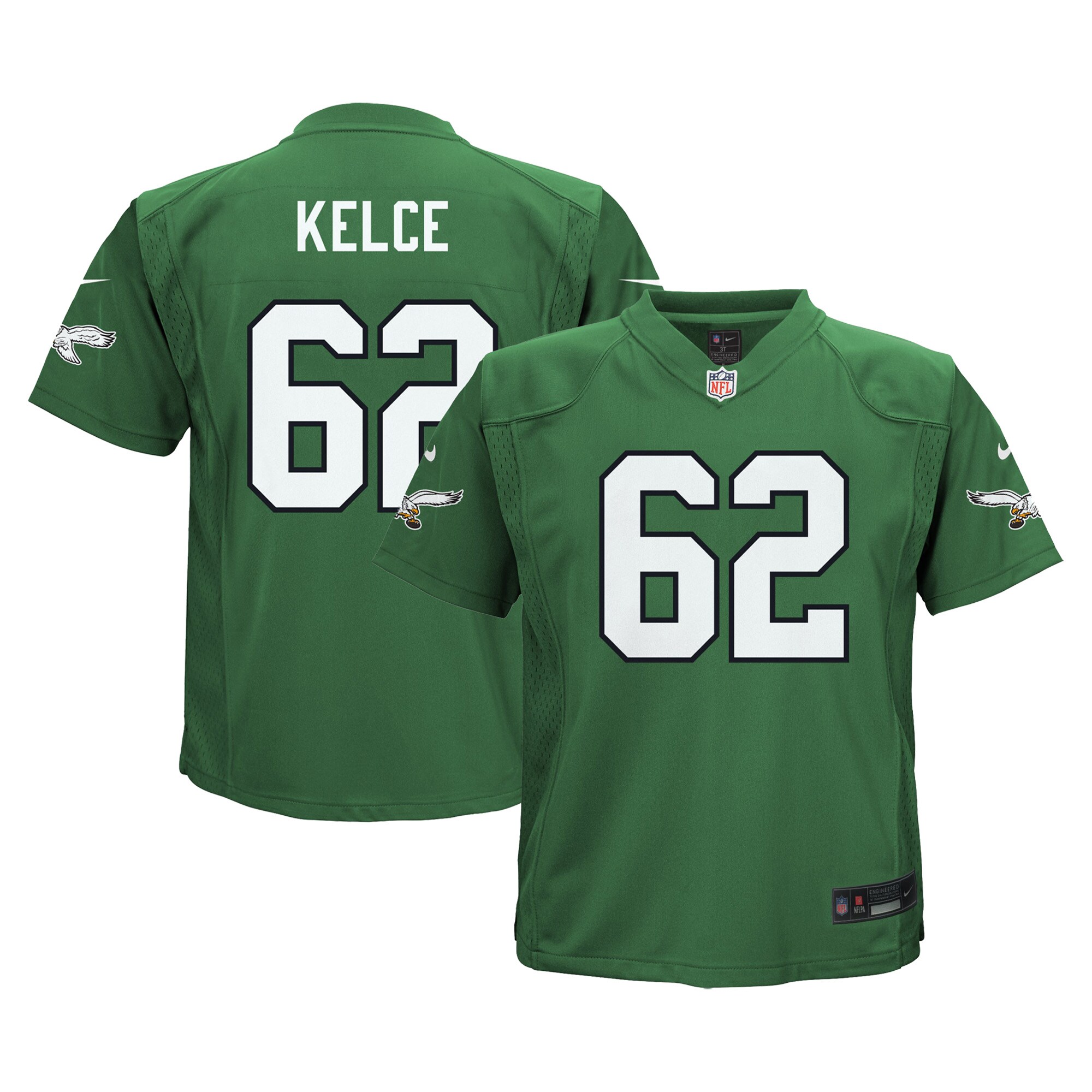Jason Kelce Philadelphia Eagles Toddler Alternate Game Jersey - Kelly Green - myjerseyhub
