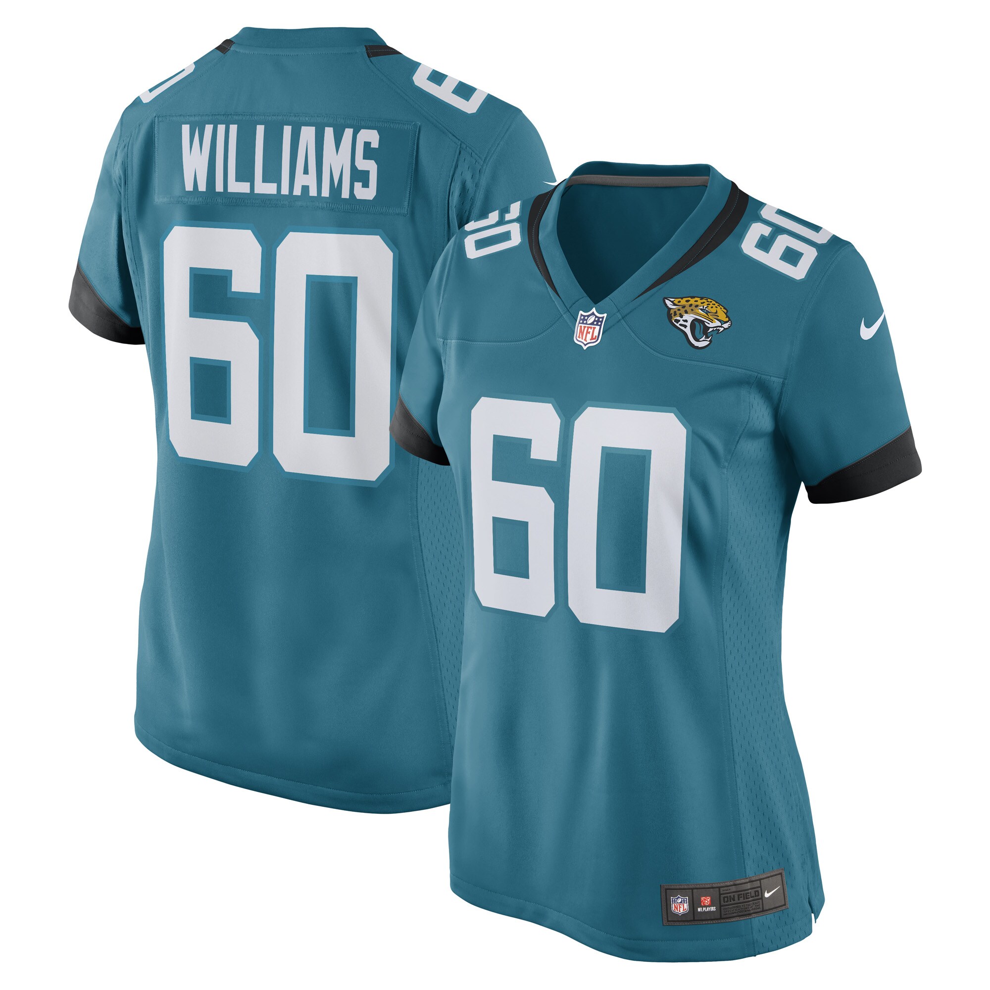 Darryl Williams Jacksonville Jaguars Women's Game Player Jersey - Teal - myjerseyhub