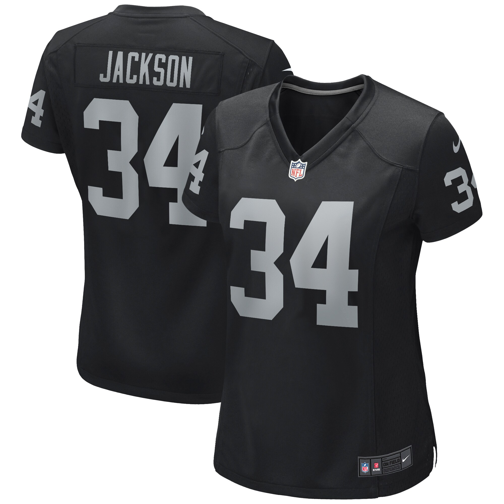Bo Jackson Las Vegas Raiders Women's Game Retired Player Jersey - Black - myjerseyhub