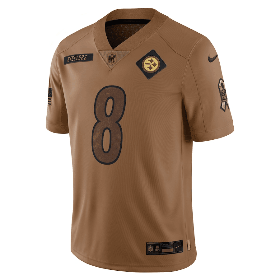 Kenny Pickett 8 Pittsburgh Steelers 2023 Salute To Service Limited Jersey - Brown - myjerseyhub