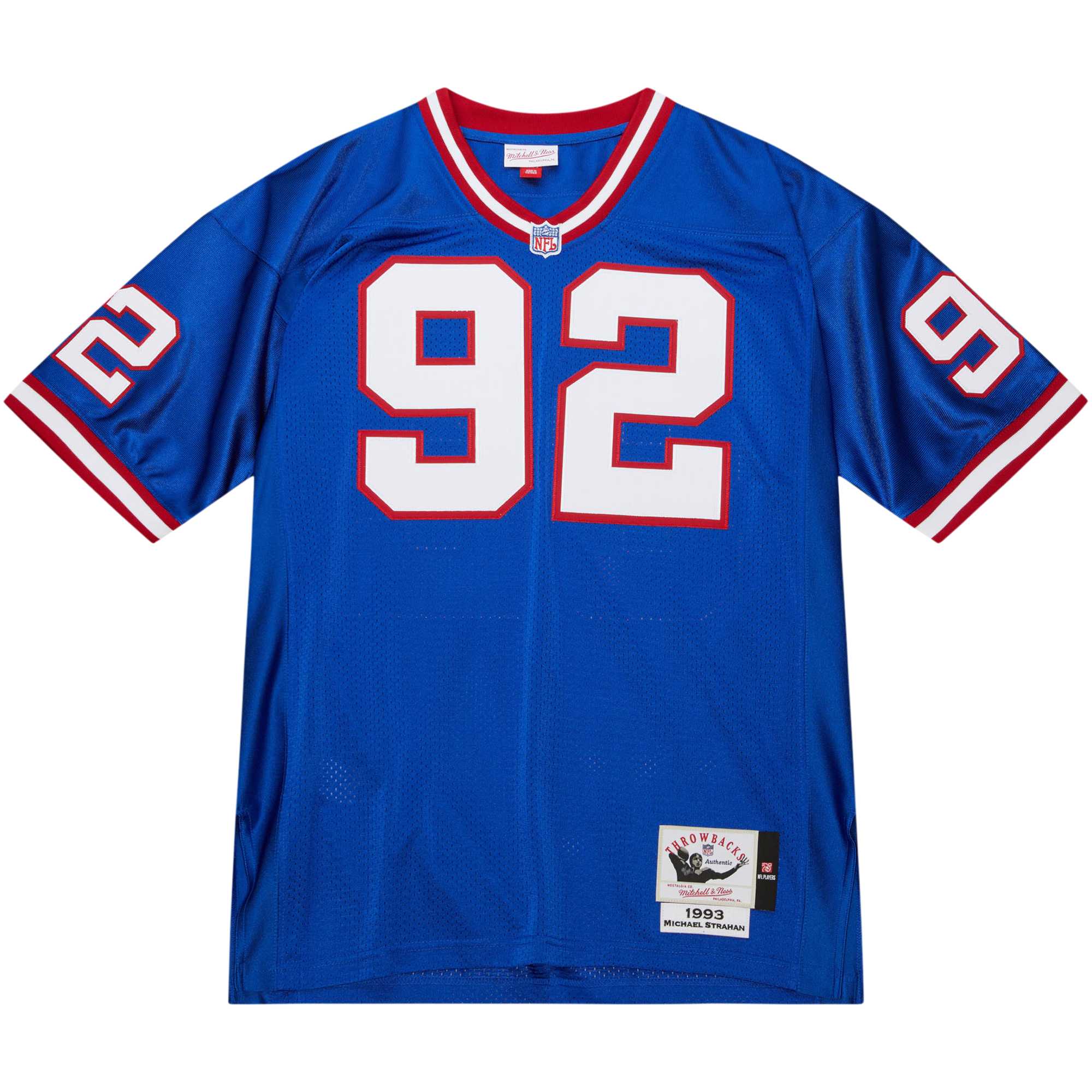 Michael Strahan New York Giants 1993 Mitchell & Ness Authentic Throwback Retired Player Jersey - Royal - myjerseyhub