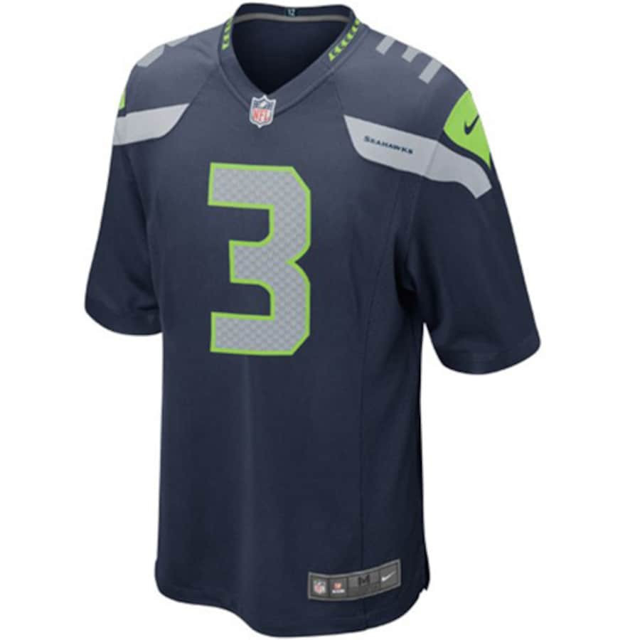 Russell Wilson 3 Seattle Seahawks YOUTH Team Color Game Jersey - College Navy - myjerseyhub