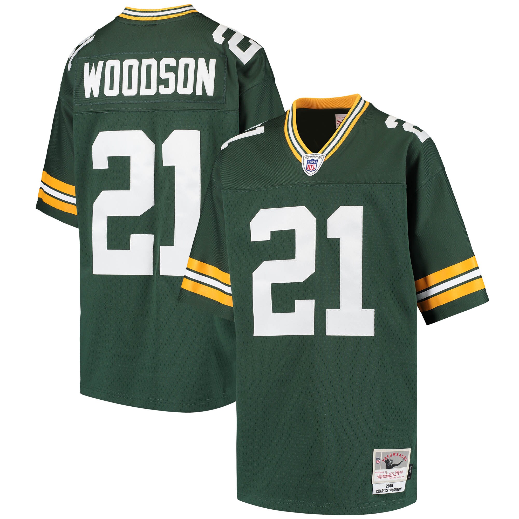Charles Woodson Green Bay Packers Mitchell & Ness Youth Retired Player Legacy Jersey - Green - myjerseyhub