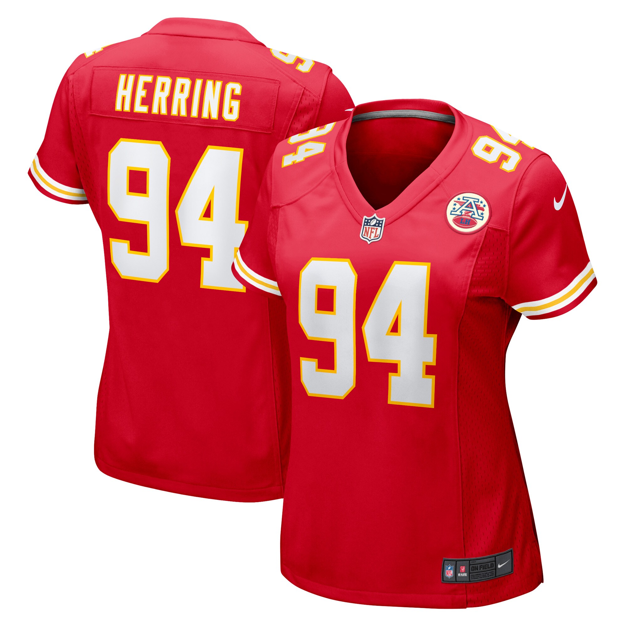 Malik Herring Kansas City Chiefs Women's Team Game Player Jersey - Red - myjerseyhub