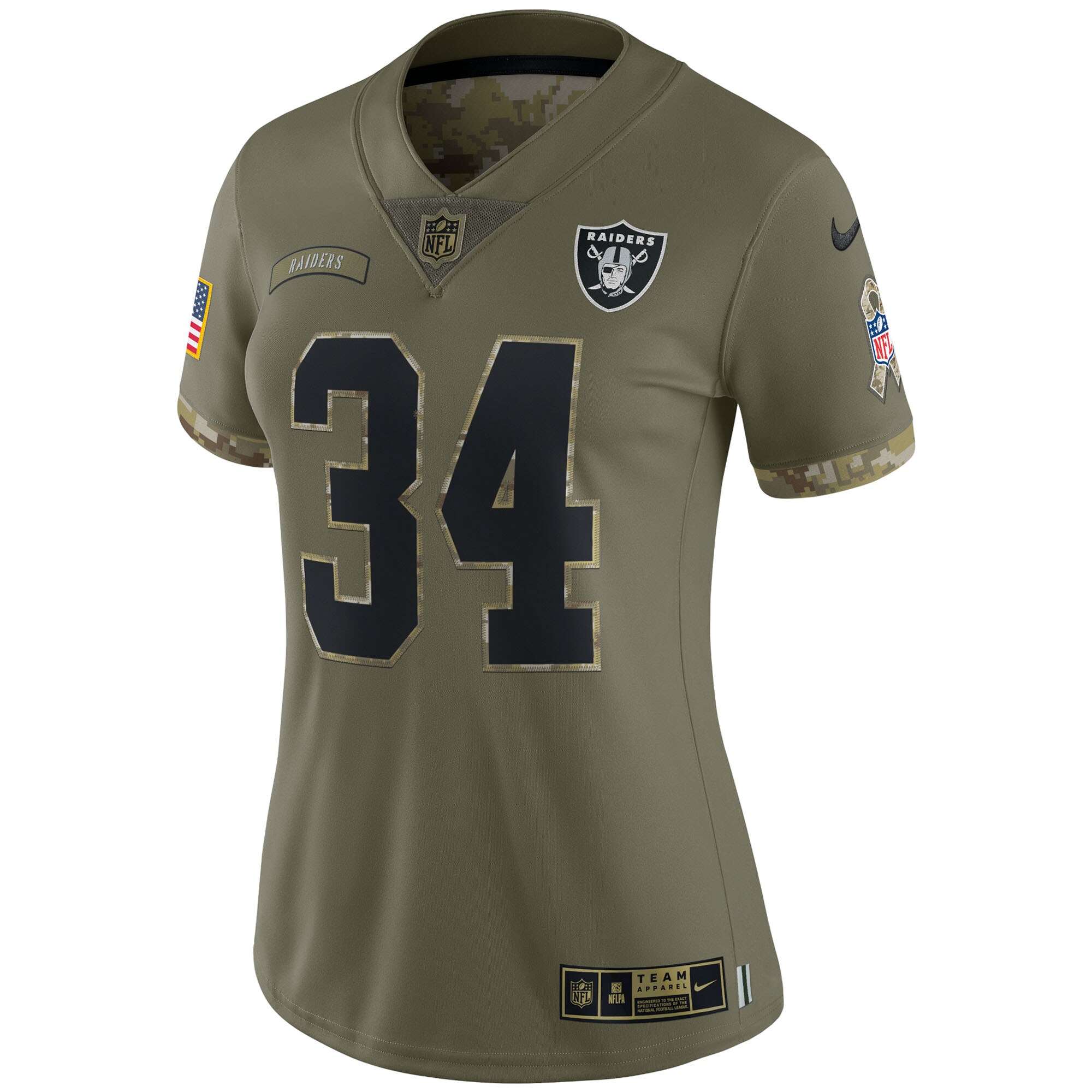 Bo Jackson Las Vegas Raiders Women's 2022 Salute To Service Retired Player Limited Jersey - Olive - myjerseyhub