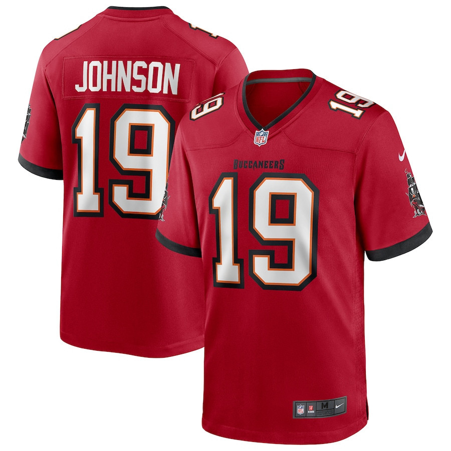 Keyshawn Johnson 19 Tampa Bay Buccaneers Men Game Retired Jersey - Red - myjerseyhub