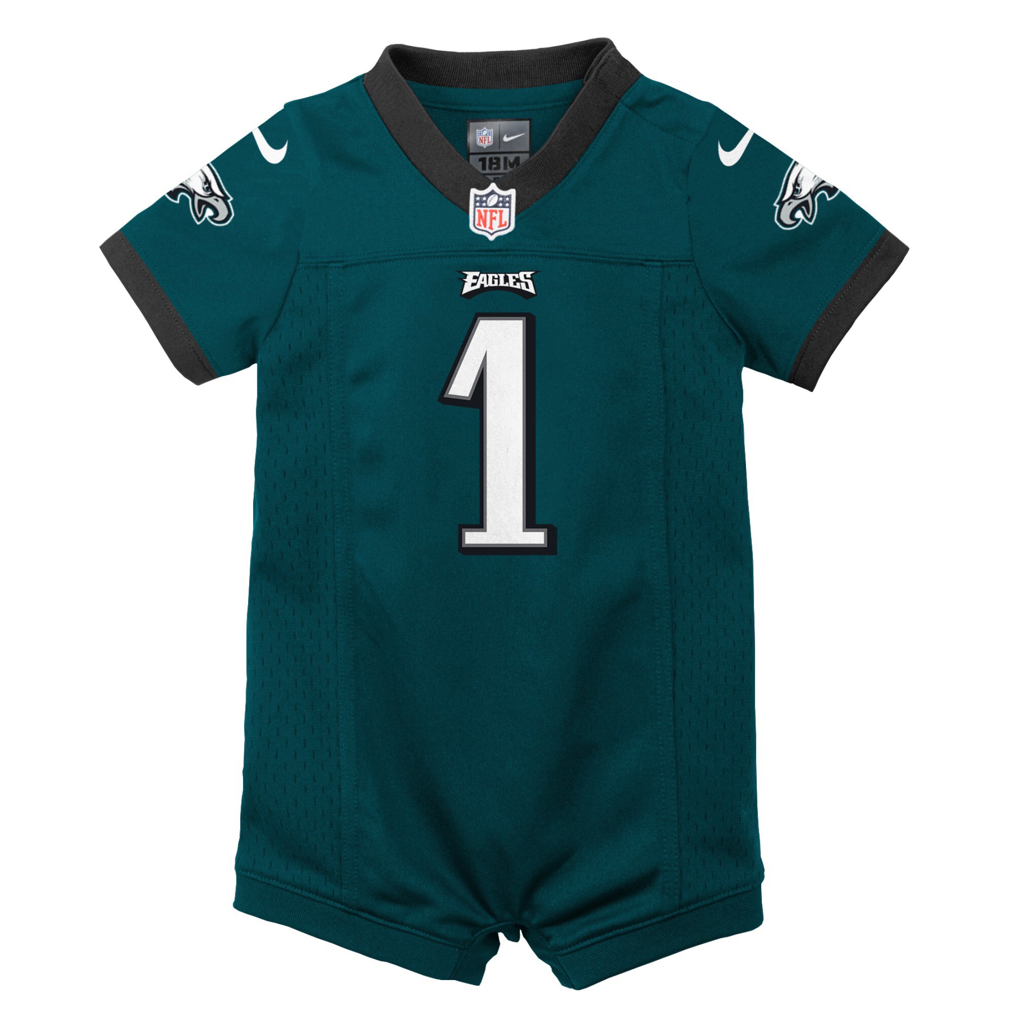 Jalen Hurts Philadelphia Eagles Newborn & Infant Game Romper Jersey - Midnight Green - myjerseyhub