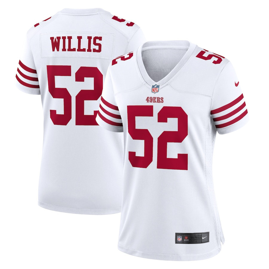 Patrick Willis 52 San Francisco 49ers Women Retired Game Jersey - White - myjerseyhub
