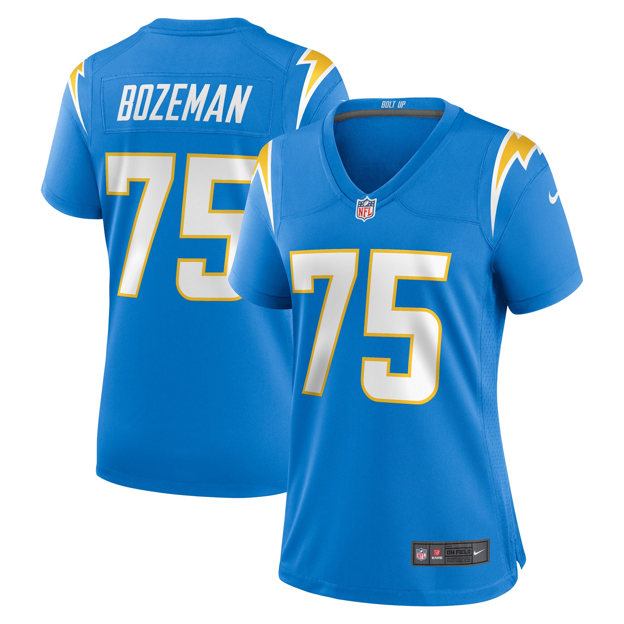 Bradley Bozeman Los Angeles Chargers Women's Game Jersey - Powder Blue - myjerseyhub