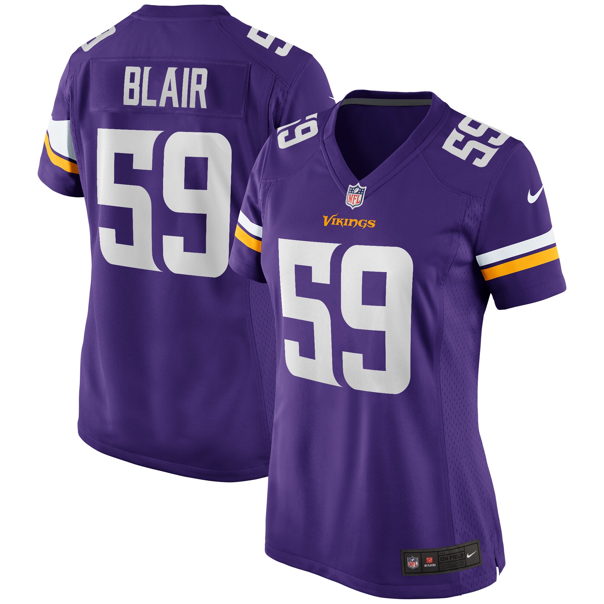 Matt Blair Minnesota Vikings Women's Game Retired Player Jersey - Purple - myjerseyhub