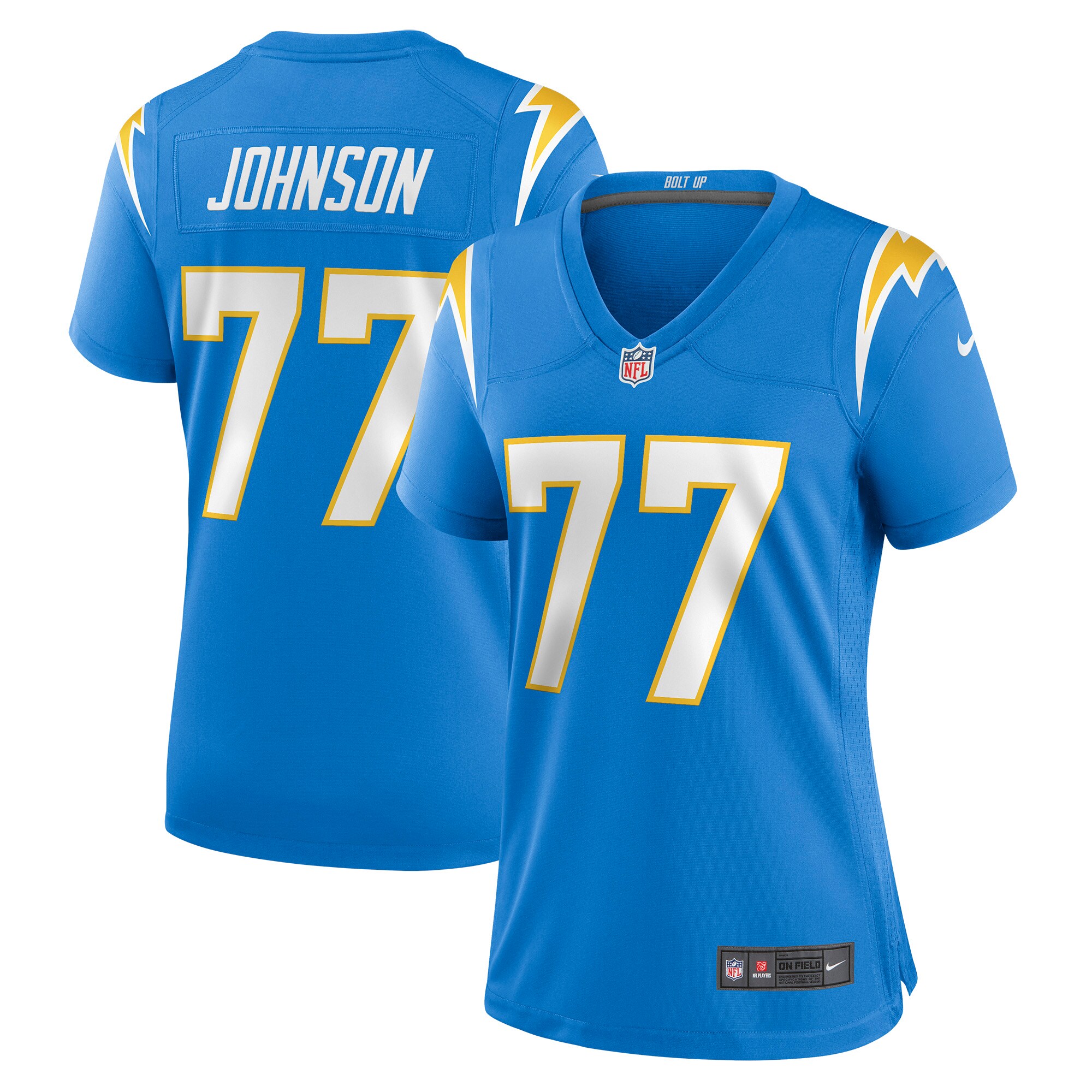 Zion Johnson Los Angeles Chargers Women's Player Game Jersey - Powder Blue - myjerseyhub