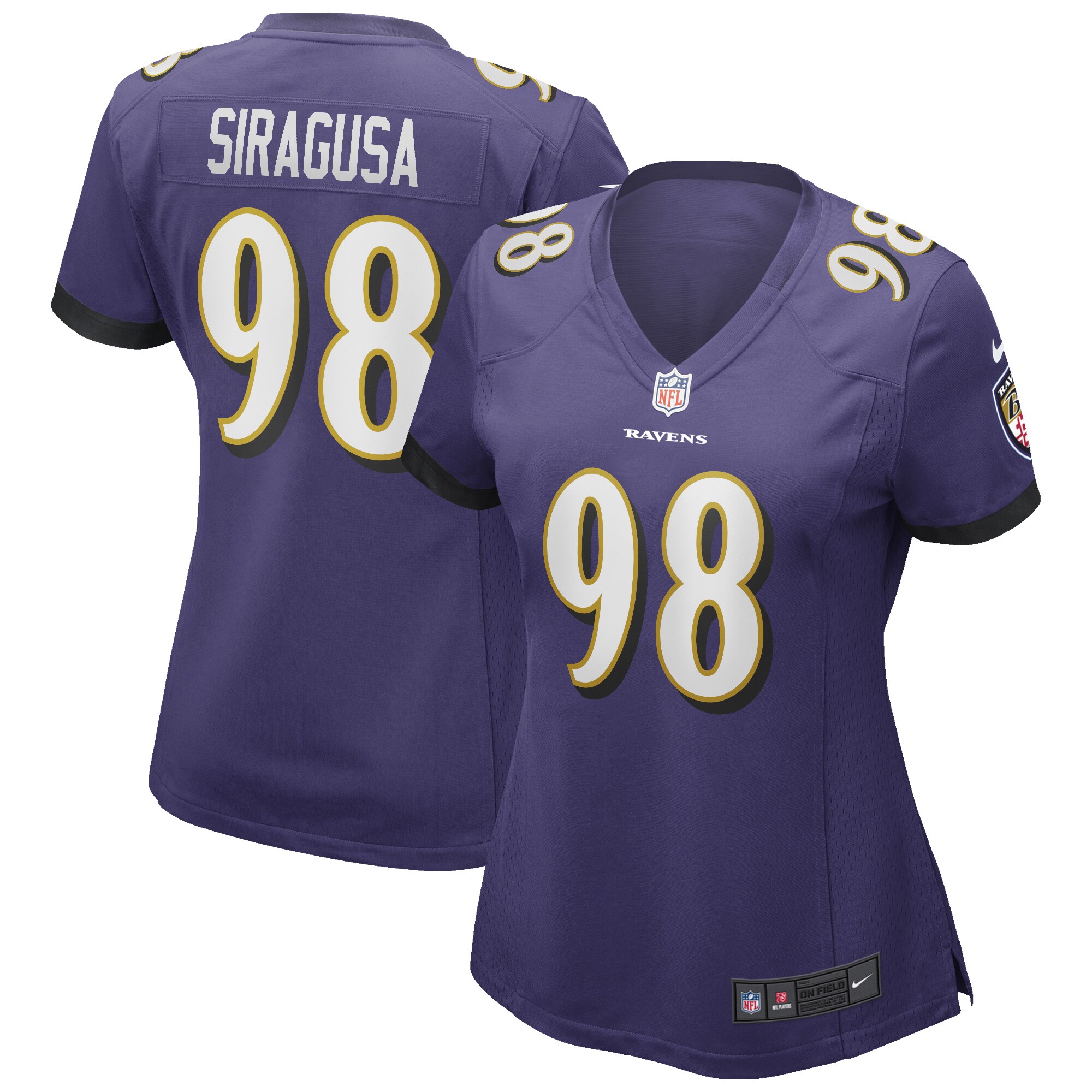 Tony Siragusa Baltimore Ravens Women's Game Retired Player Jersey - Purple - myjerseyhub