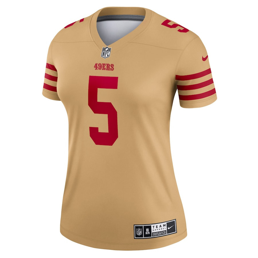 Trey Lance 5 San Francisco 49ers Women Team Inverted Legend Jersey - Gold - myjerseyhub
