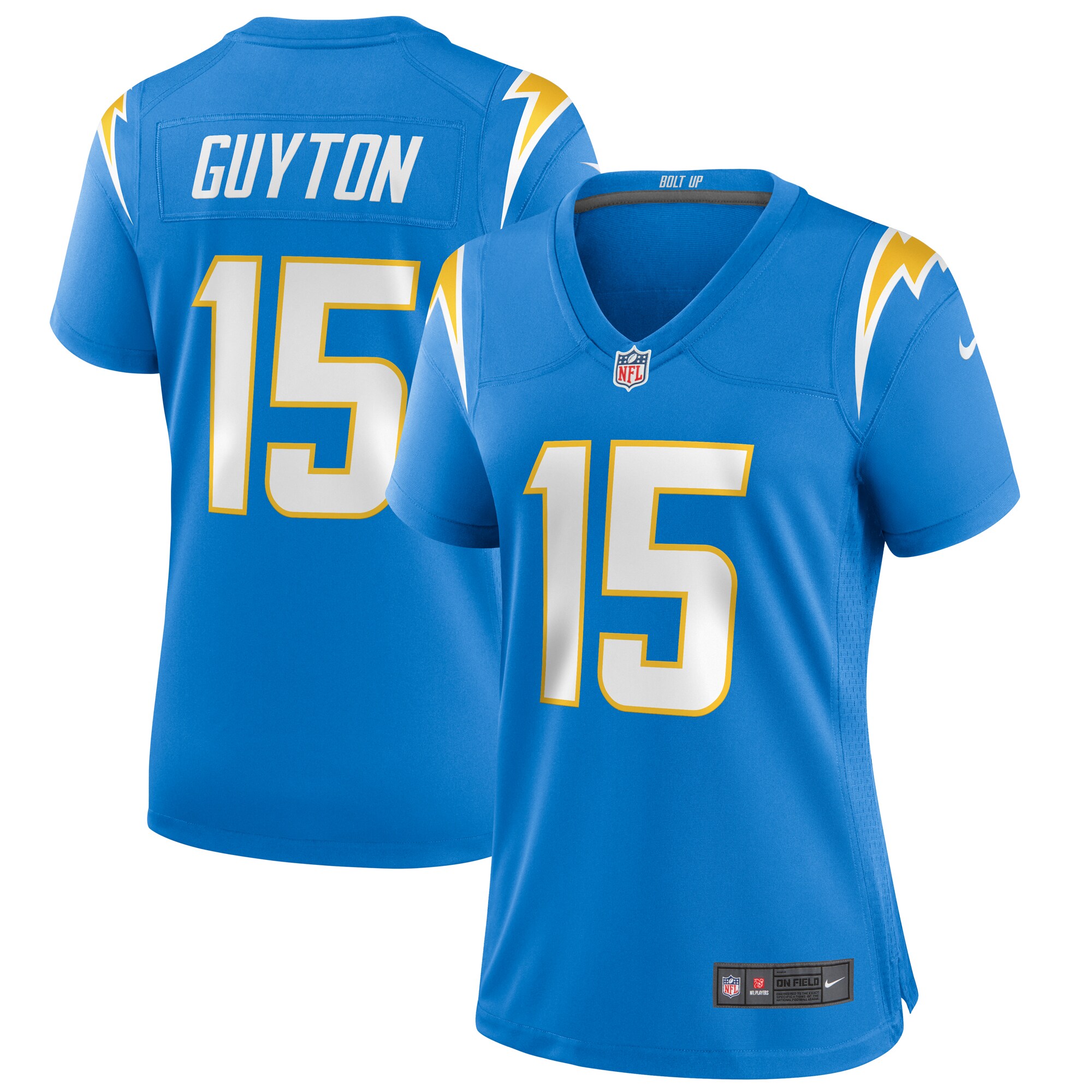 Jalen Guyton Los Angeles Chargers Women's Player Game Jersey - Powder Blue - myjerseyhub