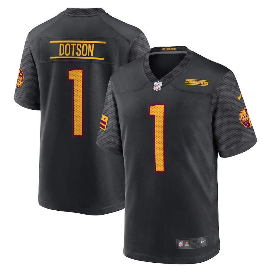 Jahan Dotson 1 Washington Commanders Alternate Men Game Jersey - Black - myjerseyhub
