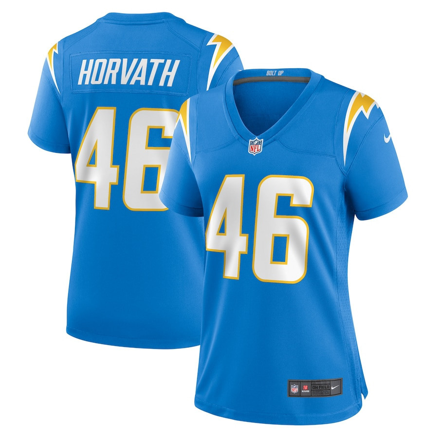 Zander Horvath 46 Los Angeles Chargers Women Game Jersey - Powder Blue - myjerseyhub