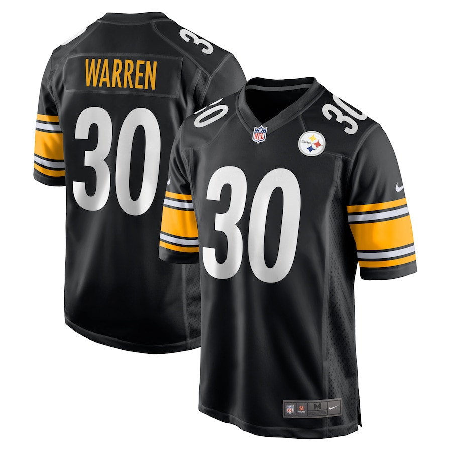 Jaylen Warren 30 Pittsburgh Steelers Alternate Game Men Jersey - Black - myjerseyhub