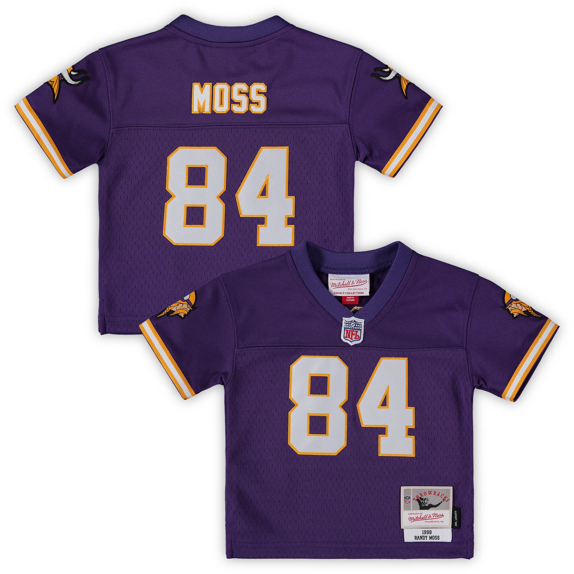 Randy Moss Minnesota Vikings Mitchell & Ness Infant 1998 Retired Legacy Jersey - Purple - myjerseyhub