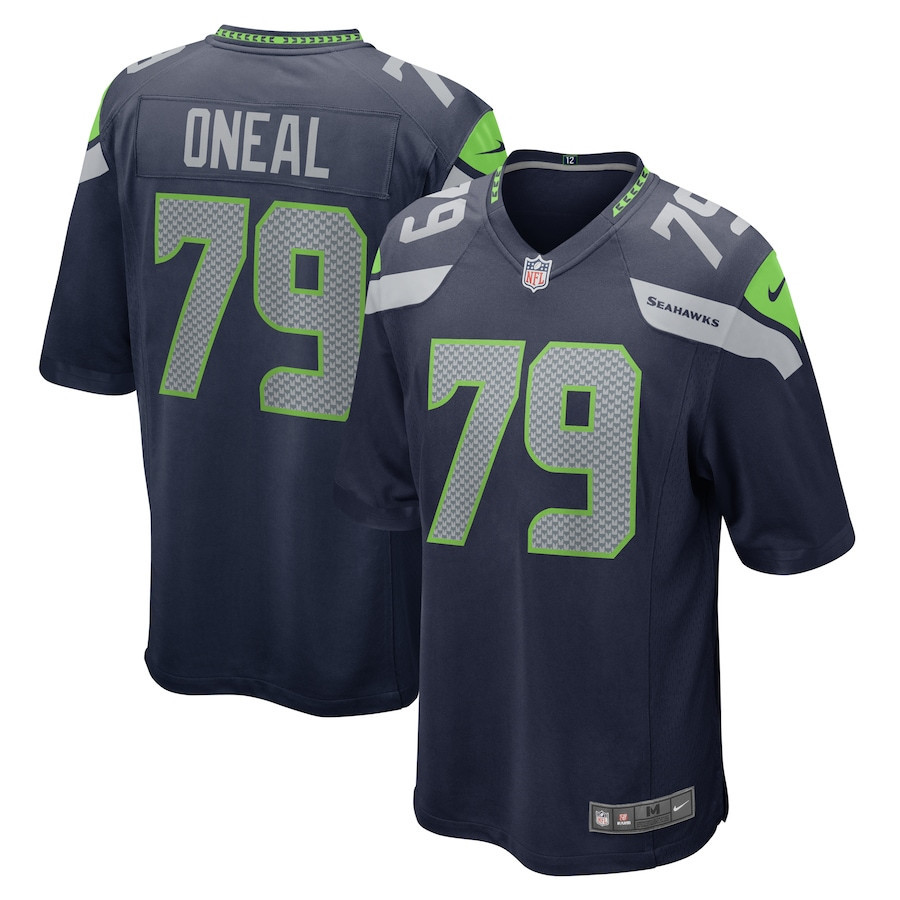 Raiqwon O'Neal 79 Seattle Seahawks Men Team Game Jersey - College Navy - myjerseyhub