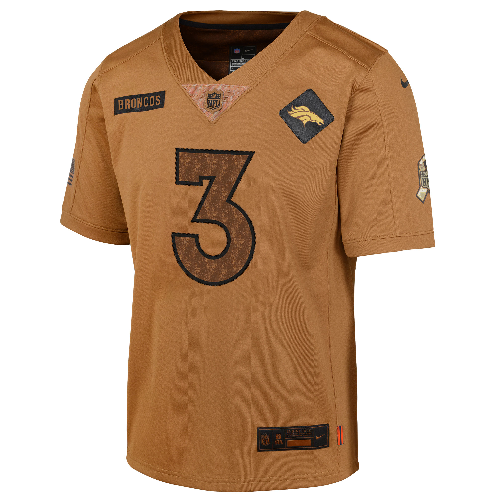 Russell Wilson Denver Broncos Youth 2023 Salute To Service Limited Jersey - Brown - myjerseyhub