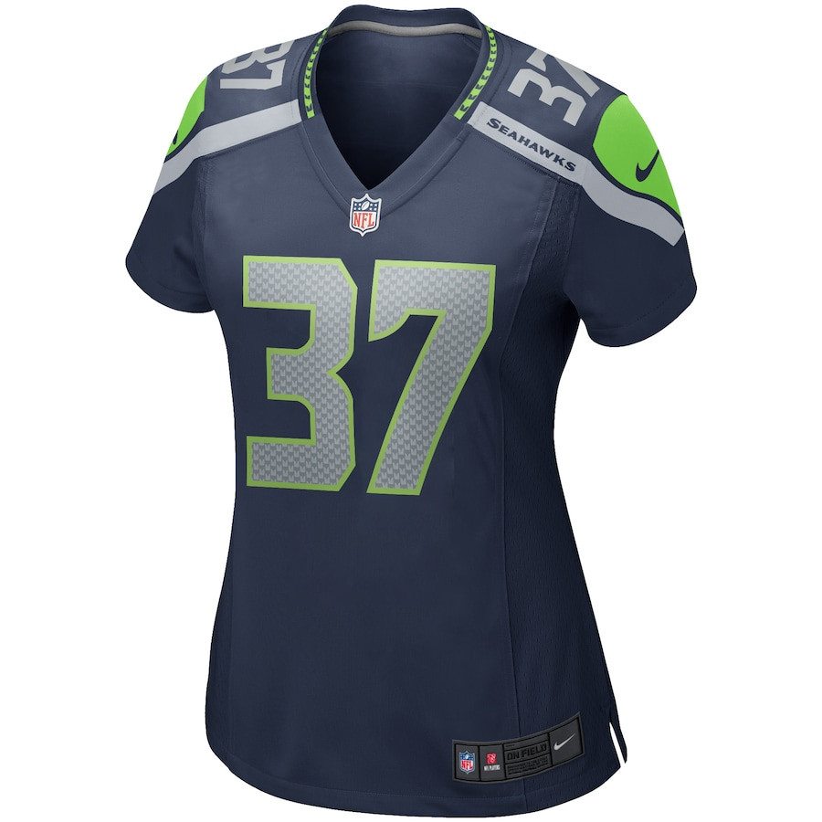 Shaun Alexander 37 Seattle Seahawks Women Game Retired Jersey - College Navy - myjerseyhub