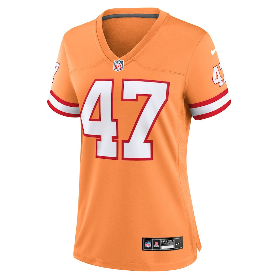 John Lynch 47 Tampa Bay Buccaneers Women Throwback Game Jersey - Orange - myjerseyhub