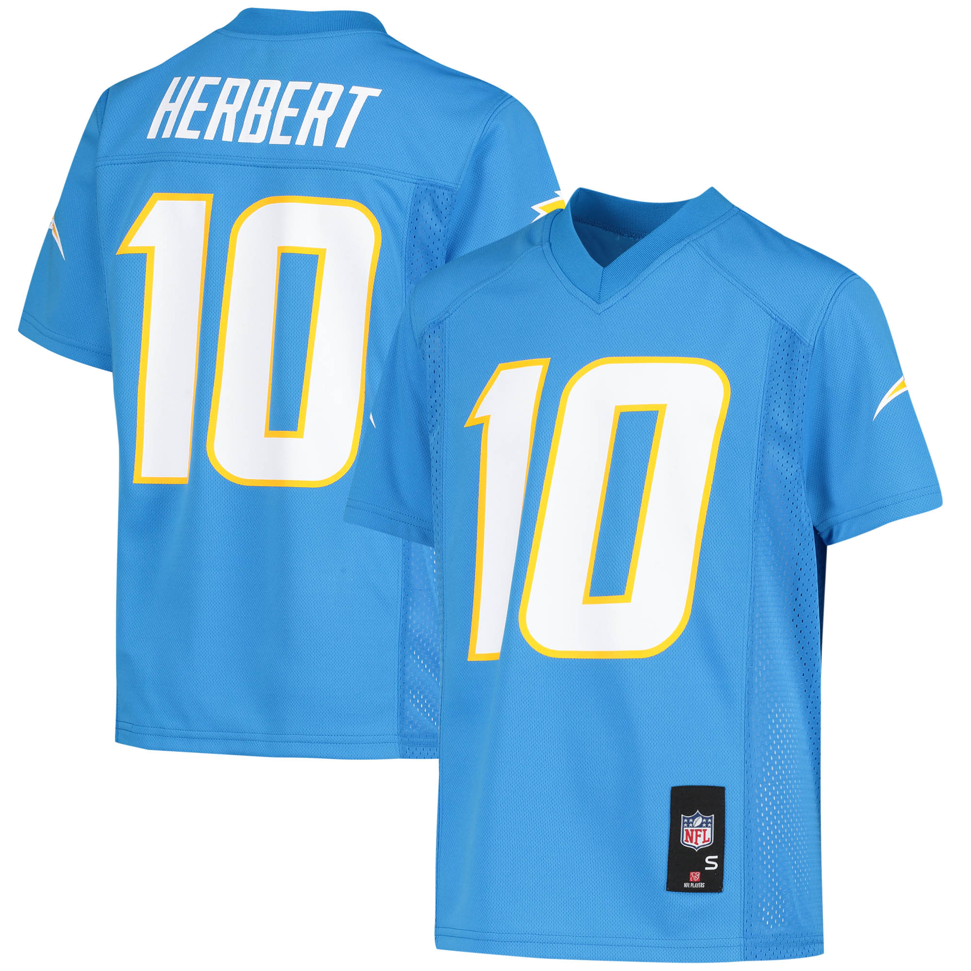 Justin Herbert Los Angeles Chargers Youth Replica Player Jersey - Powder Blue - myjerseyhub