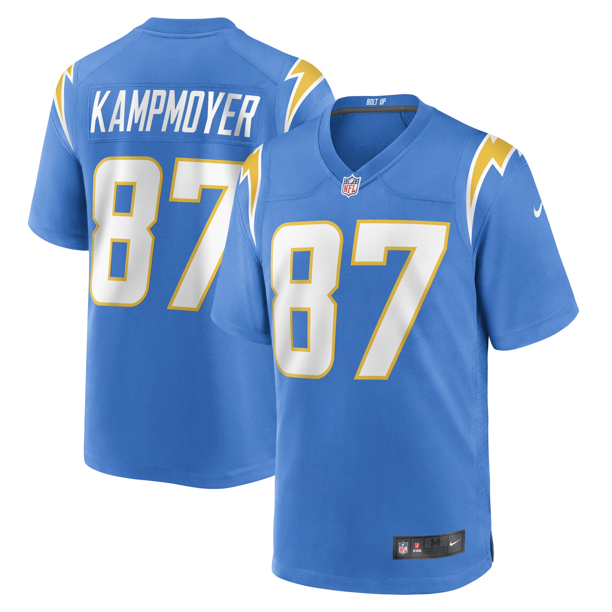 Hunter Kampmoyer Los Angeles Chargers Game Player Jersey - Powder Blue - myjerseyhub