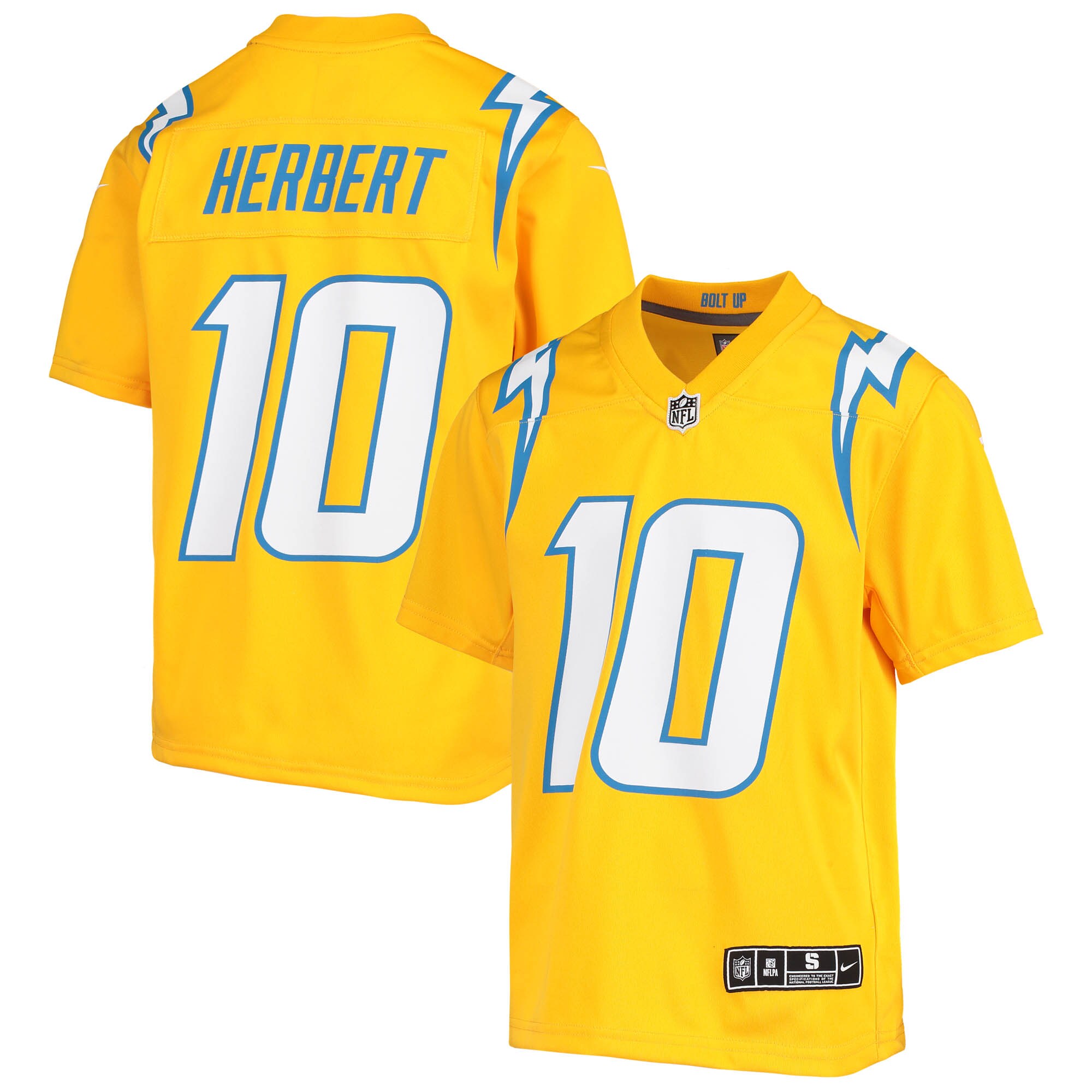 Justin Herbert Los Angeles Chargers Youth Inverted Team Game Jersey - Gold - myjerseyhub