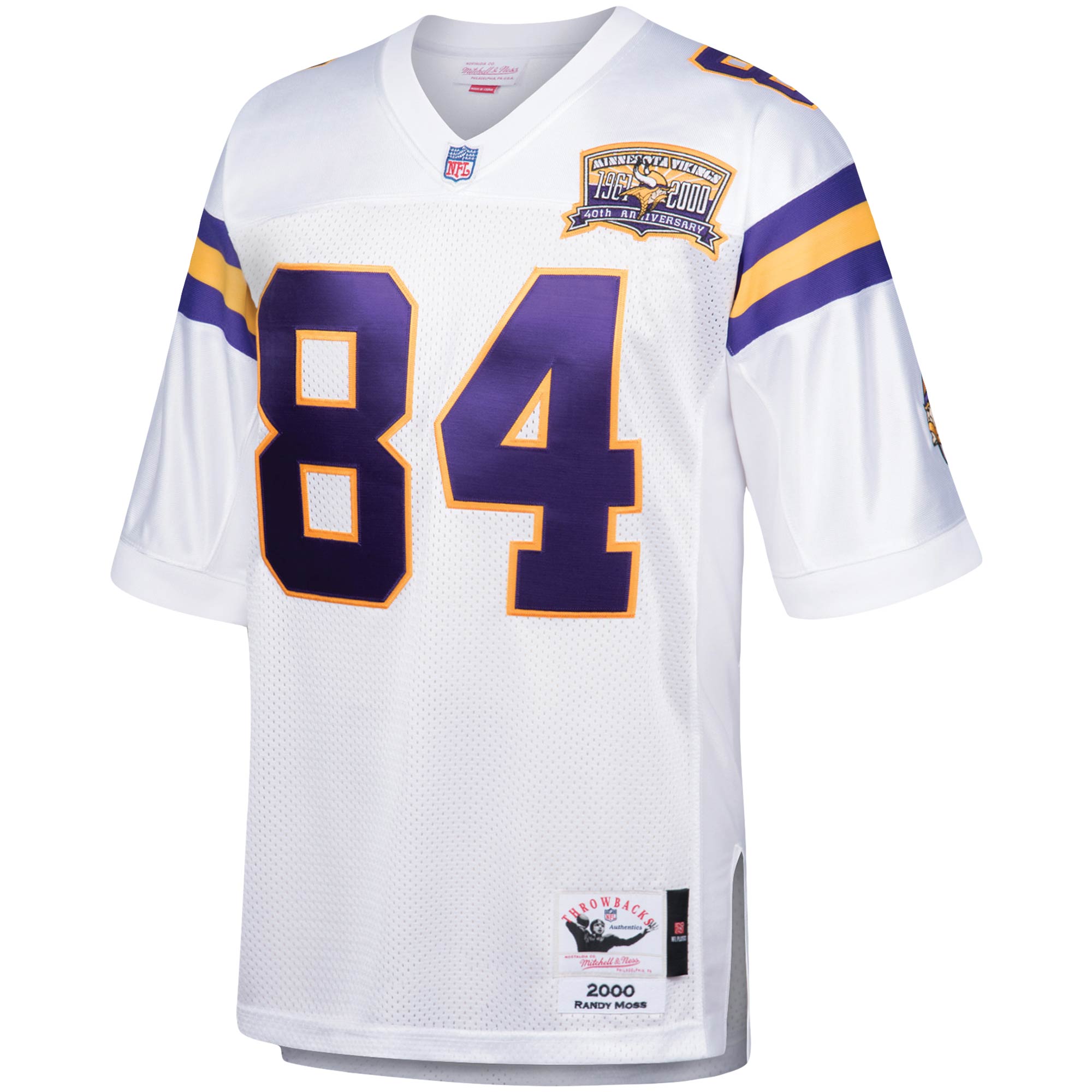 Randy Moss Minnesota Vikings 2000 Mitchell & Ness Authentic Throwback Retired Player Jersey - White - myjerseyhub