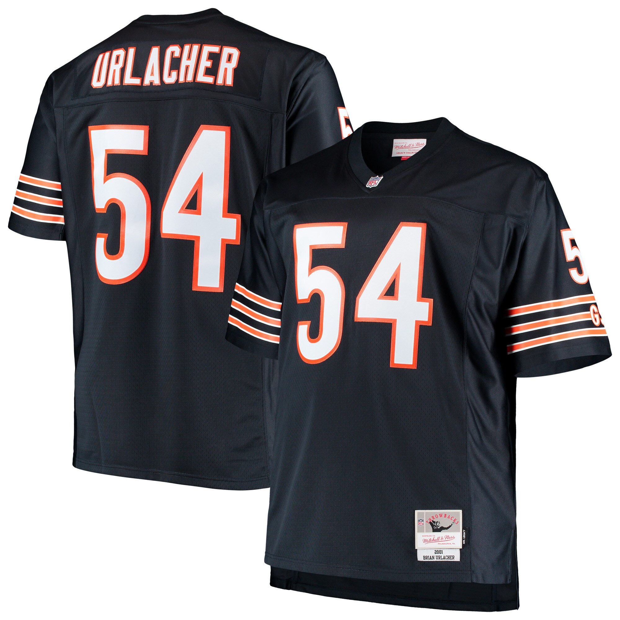 Brian Urlacher Chicago Bears Mitchell & Ness Big & Tall 2001 Retired Player Replica Jersey - Navy - myjerseyhub