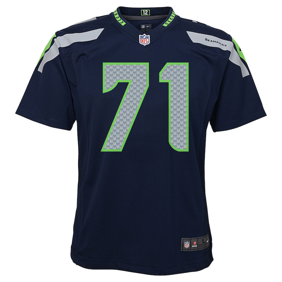 Walter Jones 71 Seattle Seahawks YOUTH Retired Game Jersey - Navy Blue - myjerseyhub