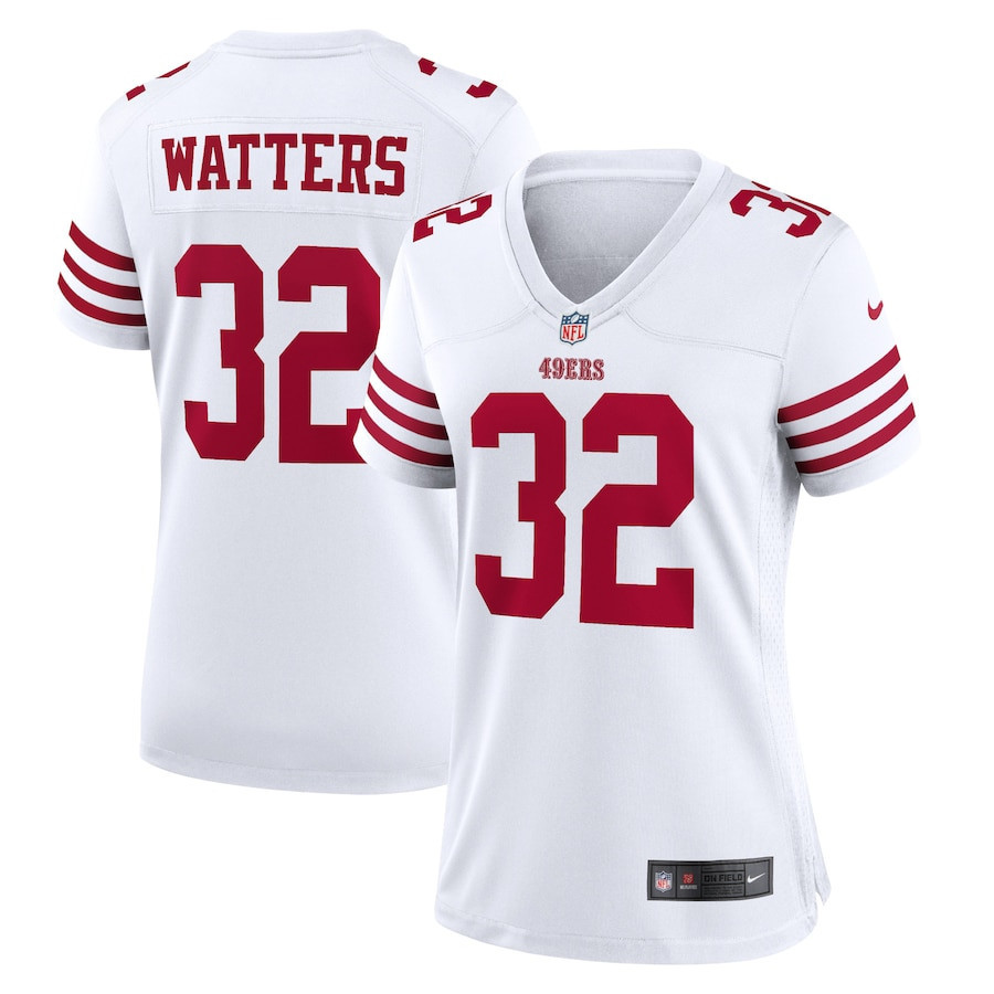 Ricky Watters 32 San Francisco 49ers Women Retired Game Jersey - White - myjerseyhub