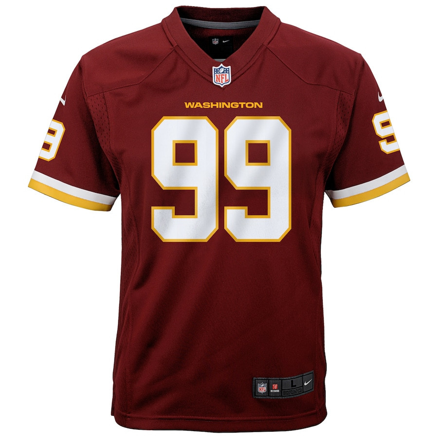 Chase Young 99 Washington Commanders Football Team Game YOUTH Jersey - Burgundy - myjerseyhub