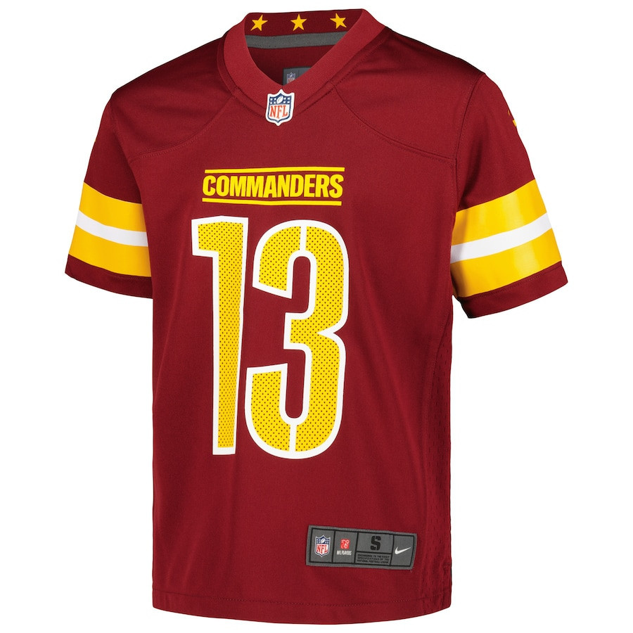 Emmanuel Forbes Jr. 13 Washington Commanders YOUTH Game Jersey - Burgundy - myjerseyhub