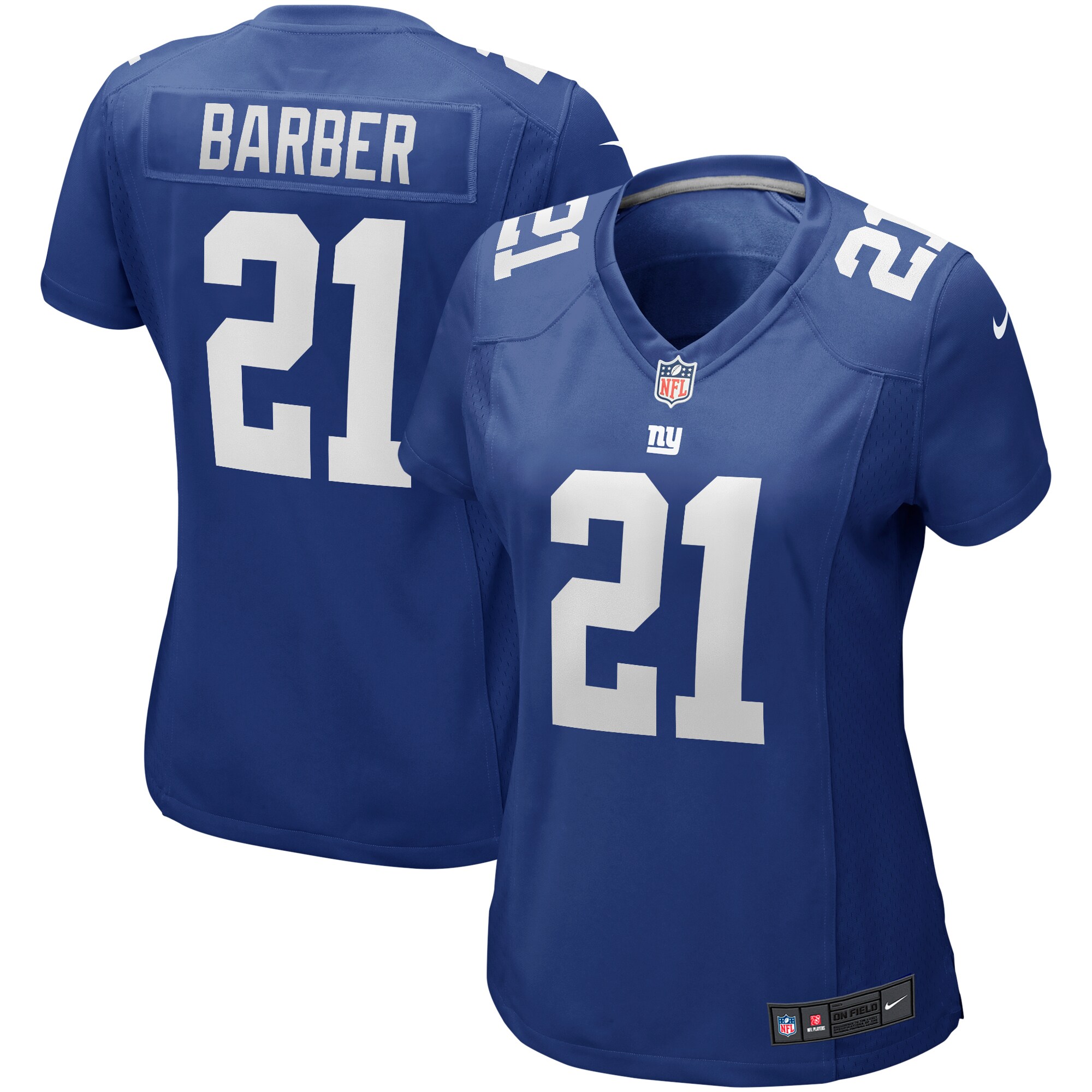 Tiki Barber New York Giants Women's Game Retired Player Jersey - Royal - myjerseyhub