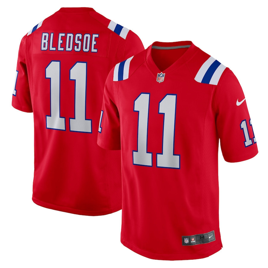 Drew Bledsoe 11 New England Patriots Men Retired Alternate Game Jersey - Red - myjerseyhub